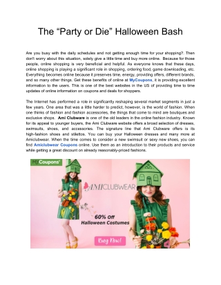 The “Party or Die” Halloween Bash