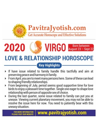 2020 Virgo Love and Relationships Horoscope