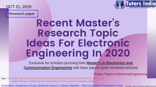 Recent Master’s Research Topic Ideas for Electronic Engineering 2020