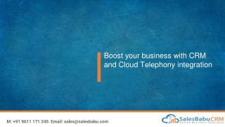 Boost your business with CRM and Cloud Telephony integration