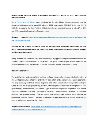 Global Protein Analysis Market