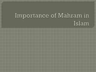 Importance of mahram in islam