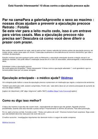 Está ficando interessante! 10 dicas contra a ejaculação adiantado ação