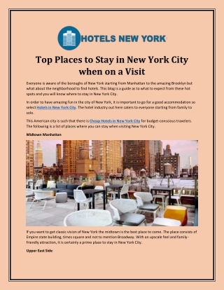 Cheap Hotel in New York | Hotel in New York