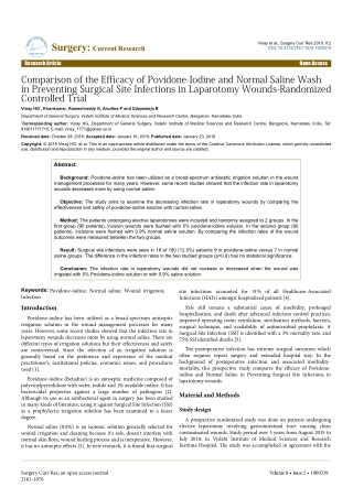 Comparison of the Efficacy of Povidone-Iodine and Normal Saline Wash in Preventing Surgical Site Infections in Laparotom