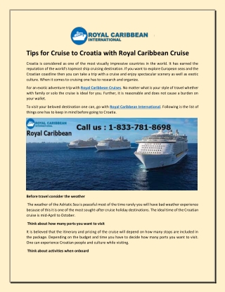 Tips for Cruise to Croatia with Royal Caribbean Cruise