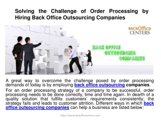 Back Office Outsourcing