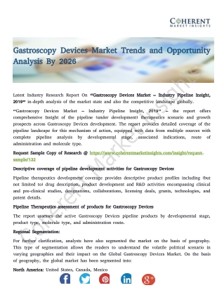 Gastroscopy Devices Market Trends and Opportunity Analysis By 2026