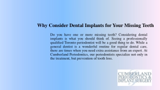 Why Consider Dental Implants for Your Missing Teeth