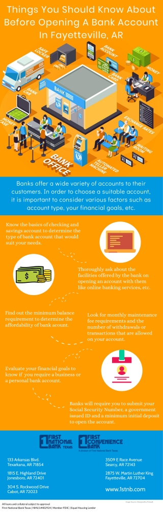 Things You Should Know About Before Opening A Bank Account In Fayetteville, AR