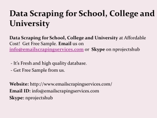 Data Scraping for School, College and University