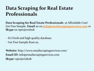 Data Scraping for Real Estate Professionals