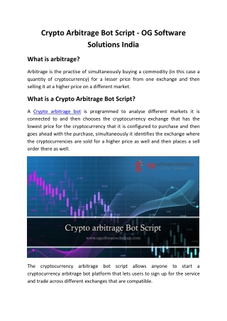 Crypto Arbitrage Bot Script - OG Software Solutions India