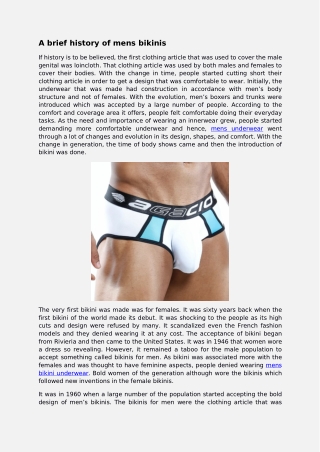 A brief history of mens bikinis