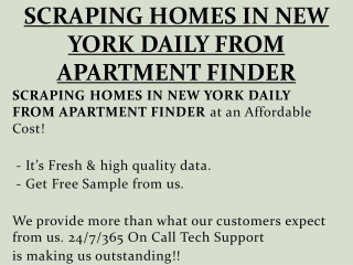 SCRAPING HOMES IN NEW YORK DAILY FROM APARTMENT FINDER