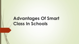 Advantages Of Smart Class In Schools