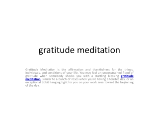 gratitude meditation