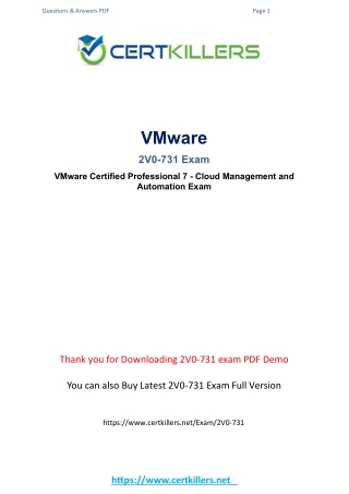 2V0-731 exam cram { exam cram }