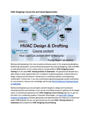 HVAC Designing Course Importance and Future Career
