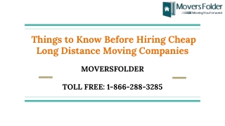 Things to Know Before Hiring Cheap Long Distance Moving Companies