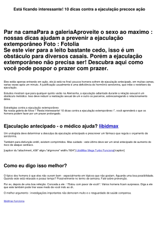 Está ficando interessante! 10 dicas contra a ejaculação adiantado ação