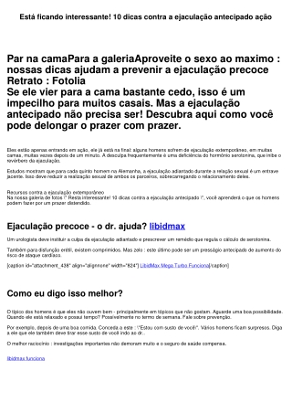 Está ficando interessante! 10 dicas contra a ejaculação adiantado ação