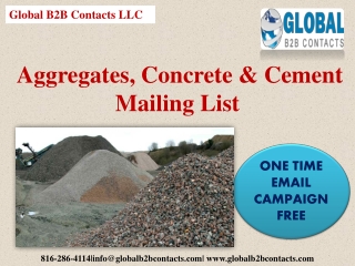 Aggregates, Concrete & Cement Mailing Lists