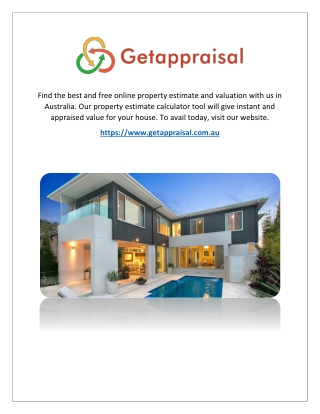 House Value Calculator Australia - Getappraisal.com.au