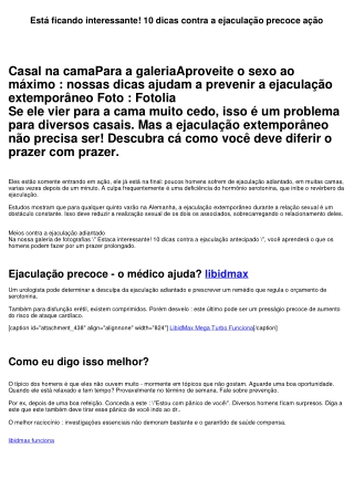 Está ficando interessante! 10 dicas contra a ejaculação precoce ação