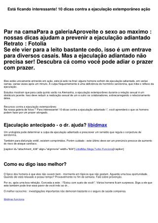 Está ficando interessante! 10 dicas contra a ejaculação precoce ação