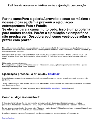 Está ficando interessante! 10 dicas contra a ejaculação adiantado ação