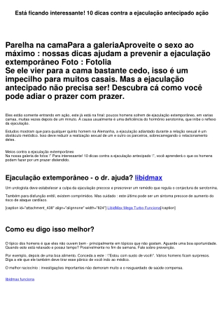 Está ficando interessante! 10 dicas contra a ejaculação adiantado ação