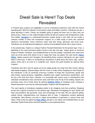 Diwali Sale is Here!! Top Deals Revealed