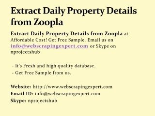 Extract Daily Property Details from Zoopla