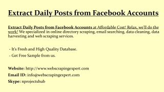 Extract Daily Posts from Facebook Accounts