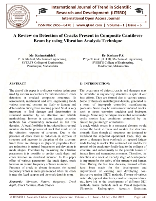 A Review on Detection of Cracks Present in Composite Cantilever Beam by using Vibration Analysis Technique