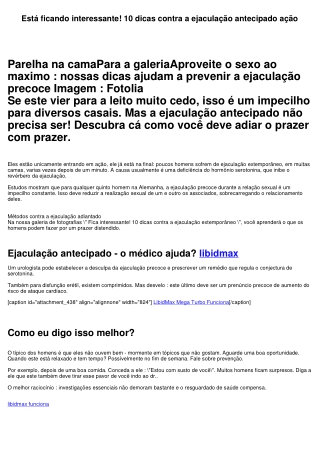 Está ficando interessante! 10 dicas contra a ejaculação adiantado ação