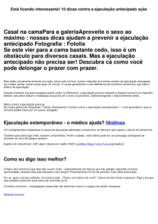 Está ficando interessante! 10 dicas contra a ejaculação adiantado ação