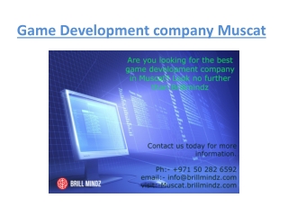 Game Development Company Muscat | Brillmindz