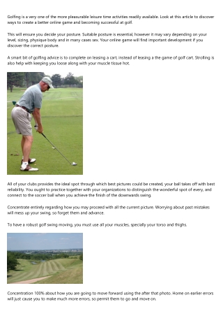 Tee Off With These Fantastic Golf Tips!