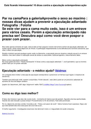 Está ficando interessante! 10 dicas contra a ejaculação extemporâneo ação