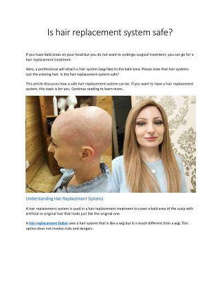 Is hair replacement system safe?