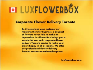 Luxflowerbox.com - Corporate flower delivery toronto