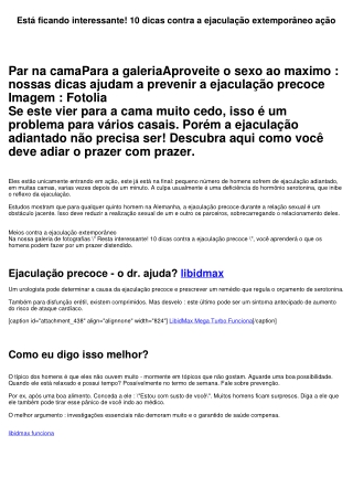 Está ficando interessante! 10 dicas contra a ejaculação adiantado ação