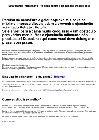 Está ficando interessante! 10 dicas contra a ejaculação extemporâneo ação