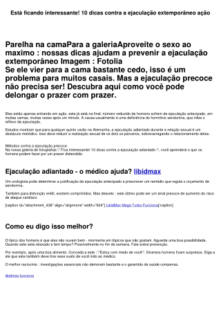 Está ficando interessante! 10 dicas contra a ejaculação extemporâneo ação