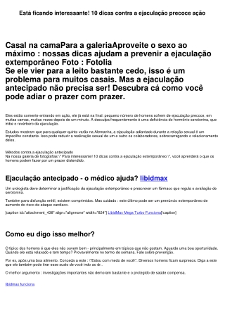 Está ficando interessante! 10 dicas contra a ejaculação adiantado ação