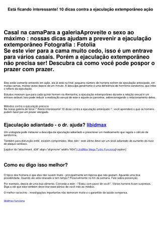 Está ficando interessante! 10 dicas contra a ejaculação adiantado ação