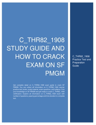 How to Prepare for C_THR82_1908 exam on SF PMGM