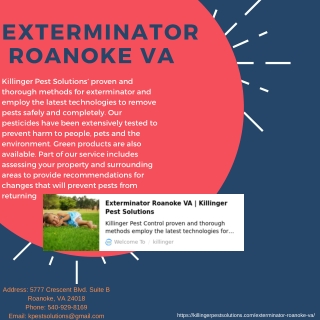 Exterminator Roanoke VA